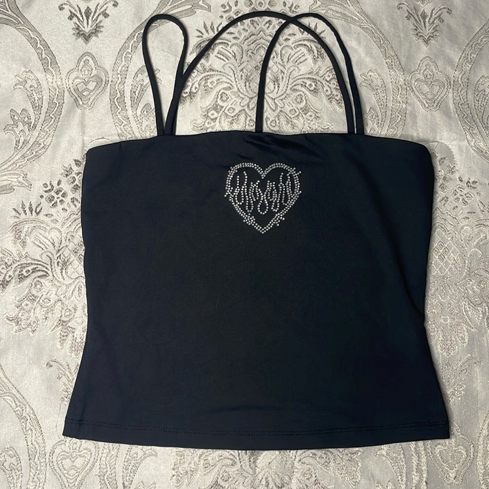 Bedazzled Flame Heart Tank